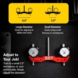 SST - Mini Mill & Lathe Tramming System - Tram, Align, & Square for Machine Calibration - For Angular Misalignment - Precise & Powerful - 0.001” Dial Indicators - Designed in the USA 13 SST - Mini Mill & Lathe Tramming System - Tram, Align, & Square for Machine Calibration - For Angular Misalignment - Precise & Powerful - 0.001” Dial Indicators - Designed in the USA - Image 4