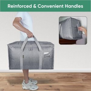 BALEINE 6-Pack Oversized Moving Bags with Reinforced Handles, Heavy-Duty Storage Tote for Clothes, Moving Supplies (Winter Grey, 6-Pack) 14 BALEINE 6-Pack Oversized Moving Bags with Reinforced Handles, Heavy-Duty Storage Tote for Clothes, Moving Supplies (Winter Grey, 6-Pack) - Image 6