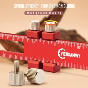 Precision Metal Slide Stop Scribing Ruler - 12, 8 & 6 Inch, Adjustable Measuring & Marking for Woodworking - Image 5