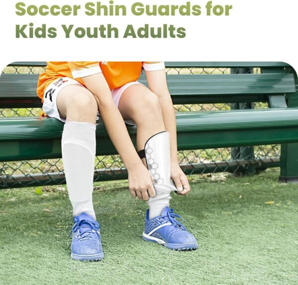 Soccer Shin Guards for Kids Youth Toddler, Shin Defender Shin Guards and Long Soccer Socks for Adults Boys Girls, Shin Pads & Sleeves Equipment - Football Gear for 3 5 4-6 7-9 10-12 Years Old Children 5 81fO6cPRAPL. AC SL1500