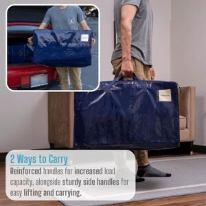 VENO 8 Pack Moving and Storage Bags, Heavy Duty, Alternative to Moving Boxes, Large Packing Totes Supplies for College Dorm Room with Zipper for Clothes, Wide Open Design (Blue, 8 Pack) - Image 7