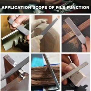 19PCS Metal & Rasp File Set with Tool Bag, Includes Flat/Half-Round/Round/Triangle steel file, Half-Round wood file, 4 Way File and 12pcs Needle Files, Work for Metal, Wood and more 14 19PCS Metal & Rasp File Set with Tool Bag, Includes Flat/Half-Round/Round/Triangle steel file, Half-Round wood file, 4 Way File and 12pcs Needle Files, Work for Metal, Wood and more - Image 7