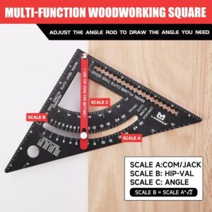Carpenter Square 7 inch Woodworking Tools Adjustable Rafter Square Carpenter Tools, Combination Square Framing Square, Aluminium Carpentry Squares, Gift for Carpenters 19 Carpenter Square 7 inch Woodworking Tools Adjustable Rafter Square Carpenter Tools, Combination Square Framing Square, Aluminium Carpentry Squares, Gift for Carpenters - Image 9