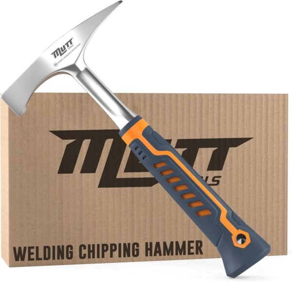 Mutt Tools 14oz Head Weight Welding Chipping Hammer - Professional Slag Hammer for Welders - Forged Steel Impact Tool for Metal Work - Welding Hammer 2 81jGs074PiL. AC SL1500