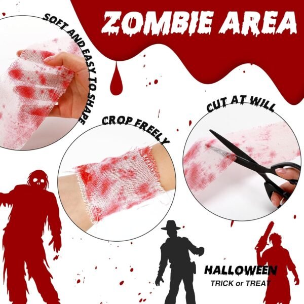 Halloween Decorations Creepy Blood Bandage, Haunted House Decor Scary Gauze Bandage, Crime Scene Props for Mummy, Cosplay Parties and Door Curtains(Blood Stain Pattern,131ft) 4 81kUNcpewTL. AC SL1500