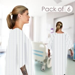 GOLD TEXTILES Hospital Gowns - Cotton Blend Unisex Medical Patient Gowns, Fits up to 2XL - 45" Long & 61" Wide with 2 Pairs of Back Tie (Turquoise, Pack of 6) 13 GOLD TEXTILES Hospital Gowns - Cotton Blend Unisex Medical Patient Gowns, Fits up to 2XL - 45" Long & 61" Wide with 2 Pairs of Back Tie (Turquoise, Pack of 6) - Image 5