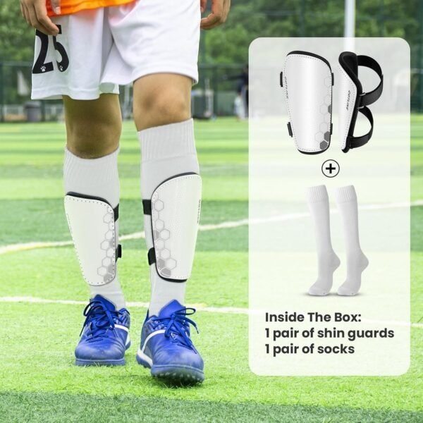 Soccer Shin Guards for Kids Youth Toddler, Shin Defender Shin Guards and Long Soccer Socks for Adults Boys Girls, Shin Pads & Sleeves Equipment - Football Gear for 3 5 4-6 7-9 10-12 Years Old Children 6 81m05MLTFoL. AC SL1500