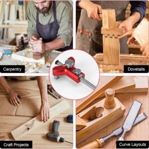 Woodworking Wheel Marking Gauge, Precision Wood Scriber Tool With Cutters, Adjustable Line & Circle Drawing Gauge With Graduated Inch & MM Scale – Metal Carpenter Layout Tool 14 Woodworking Wheel Marking Gauge, Precision Wood Scriber Tool With Cutters, Adjustable Line & Circle Drawing Gauge With Graduated Inch & MM Scale – Metal Carpenter Layout Tool - Image 7