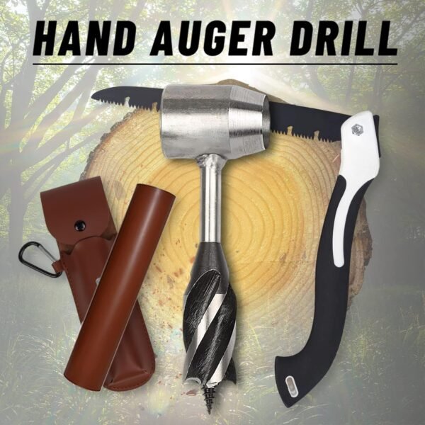 Bushcraft Gear Hand Auger Drill,Survival Tools with Folding Saw Making Wooden Rocket Stoves, 1”Dia Drill Peg and Scotch Eye Maker Settlers Wrench for Camping Shelter Building (1“Dia) 7 81nicU4OiDL. SL1500