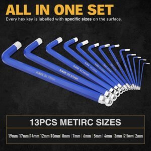 ELEAD Jumbo Hex Key Allen Wrench Set | 13-Piece Metric 2-19mm | Long Ball End Durable S2 | Automotive | Mechanic | Furniture | Professional Grade Tools - Image 5