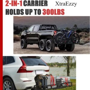 Hitch-Mount Bike Rack for Ebike Heavy-Duty - Comes with Cargo Carrier Fits 2 Electric Fat-Tire Mountain Bicycles Fits 2" Receiver for Car Trailer SUV Truck RV Minivan - Image 3