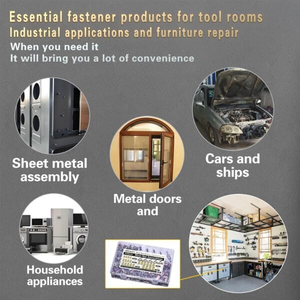 Pressure Rivet Nut Tool Kit, 430Pcs Metric Rivet Nut Combination (M8/M6/M5/M4/M3), Suitable for Furniture, Decoration, Automotive, Marine and Industrial Applications (CarbonSteelRivetNutTool) 7 81pgVhtg+sL. SL1500