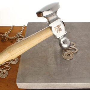 The Beadsmith Two-Sided Chasing Hammer - 10.75 Inches Wooden Handle, 2.25” Steel Head with a 14mm Ball Pein & 1.1"/ 28mm Domed Face - Tool Used to Add Texture and Dimension to Metalwork, 4oz./113g - Image 8