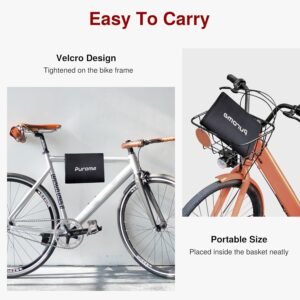 Puroma Bike Cover for 1 bike, Outdoor Waterproof Bicycle Covers Rain Sun UV Dust Wind Proof with Lock Hole for Mountain Road Electric Bike (Basic Black) - Image 6