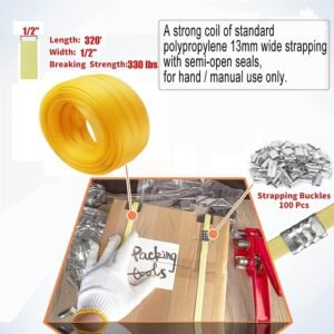 Box Plastic Strapping Kit, Manual Packaging Strapping Tool, Banding Tool (Poly Strap Kit) - Image 5