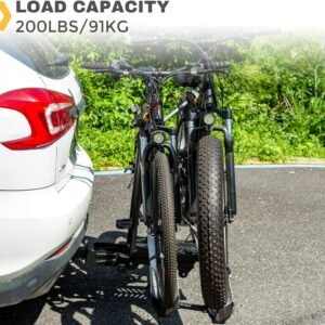 2 Bike Rack Hitch Mount, 200 lbs Electric Bicycle Carrier Rack Platform Style for Cars Trucks SUVs Minivans, fits MTB Gravel Road Bike with Up to 5-inch Fat Tire Carrier Rack - 2" Hitch Receiver 17 2 Bike Rack Hitch Mount, 200 lbs Electric Bicycle Carrier Rack Platform Style for Cars Trucks SUVs Minivans, fits MTB Gravel Road Bike with Up to 5-inch Fat Tire Carrier Rack - 2" Hitch Receiver - Image 8