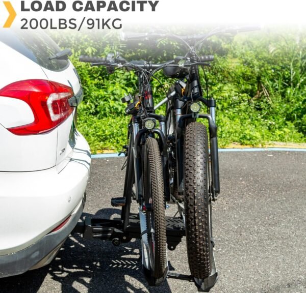 2 Bike Rack Hitch Mount, 200 lbs Electric Bicycle Carrier Rack Platform Style for Cars Trucks SUVs Minivans, fits MTB Gravel Road Bike with Up to 5-inch Fat Tire Carrier Rack - 2" Hitch Receiver 8 81ti3U9PtpL. AC SL1500