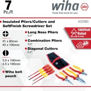 Wiha 32985 7 Piece Insulated Industrial Pliers and Screwdriver Set 10 Wiha 32985 7 Piece Insulated Industrial Pliers and Screwdriver Set - Image 5
