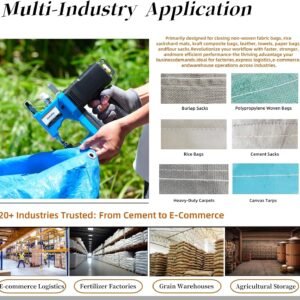 Bag Sewing Machine - 2s/bag Heavy Duty Portable Stitching Machine for Woven Bags, Non-Woven Fabrics, Leather | Warehouse & Farm Packing Tool (Blue, Corded - 110V AC) 11 Bag Sewing Machine - 2s/bag Heavy Duty Portable Stitching Machine for Woven Bags, Non-Woven Fabrics, Leather | Warehouse & Farm Packing Tool (Blue, Corded - 110V AC) - Image 3