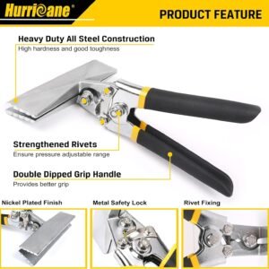 HURRICANE Sheet Metal Hand Seamer, 6 Inch Straight Jaw Sheet Bender Tools for Flattening Metal, Bending Pliers with Double Dipped Cushion Handle 11 HURRICANE Sheet Metal Hand Seamer, 6 Inch Straight Jaw Sheet Bender Tools for Flattening Metal, Bending Pliers with Double Dipped Cushion Handle - Image 3
