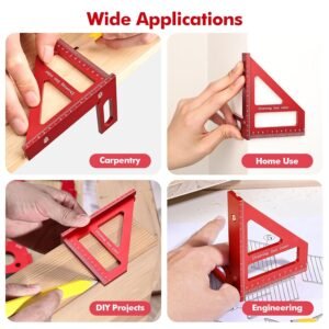 3D Multi-Angle Measuring Ruler, Precision Imperial 45/90 Degree Woodworking Square, Aluminum Alloy Miter Triangle Ruler and Layout Measuring Tool for Engineer, Carpenter, Construction Use 16 3D Multi-Angle Measuring Ruler, Precision Imperial 45/90 Degree Woodworking Square, Aluminum Alloy Miter Triangle Ruler and Layout Measuring Tool for Engineer, Carpenter, Construction Use - Image 8