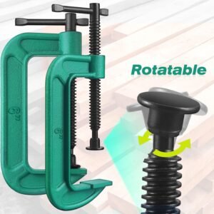 4 Pcs C Clamp Set 6 Inch Heavy Duty G-Clamps Automotive and Wood Working Clamps with Jaw Opening Sliding for DIY Carpentry Woodworking Welding and Building(6 Inch, Green) 11 4 Pcs C Clamp Set 6 Inch Heavy Duty G-Clamps Automotive and Wood Working Clamps with Jaw Opening Sliding for DIY Carpentry Woodworking Welding and Building(6 Inch, Green) - Image 4