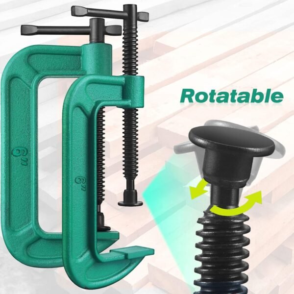 4 Pcs C Clamp Set 6 Inch Heavy Duty G-Clamps Automotive and Wood Working Clamps with Jaw Opening Sliding for DIY Carpentry Woodworking Welding and Building(6 Inch, Green) 4 81vj 09GiBL. AC SL1500
