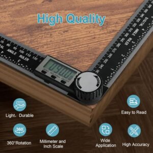 Third Generation Protractor Angle Finder, Digital Angle Ruler with 7inch/200mm, Angle Gauge for Woodworking/Carpenter/Construction Tools(2 Batteries Included) (Enhanced ABS) 15 Third Generation Protractor Angle Finder, Digital Angle Ruler with 7inch/200mm, Angle Gauge for Woodworking/Carpenter/Construction Tools(2 Batteries Included) (Enhanced ABS) - Image 7