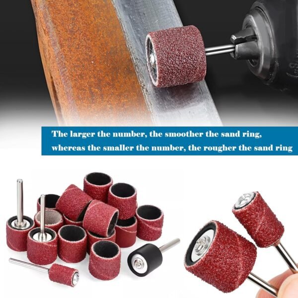 Tnisesm 552Pcs Aluminum Oxide Sanding Drum Set,Including 525 Pieces 80 120 150 240 320 400 600 Grit Drum Sander Sanding Sleeves and 24 Pieces Drum Mandrels for Dremel Rotary Tool,Sanding Drums 6 81xxJ4Lhs7L. AC SL1500