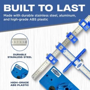 Cabinet Installation Tool Complete Set – Adjustable Hardware Template for Handles, Knobs, Drawer Pulls – Handle Jig, Concealed Hinge Jig, Automatic Center Punch, Drill Bits, Storage Bag 13 Cabinet Installation Tool Complete Set – Adjustable Hardware Template for Handles, Knobs, Drawer Pulls – Handle Jig, Concealed Hinge Jig, Automatic Center Punch, Drill Bits, Storage Bag - Image 5