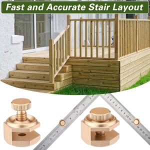 4 Pack Stair/Square Gauge Set for Framing Square, Stair Stringer Layout Tool for Circular Saw, Carpentry Squares and Rafter Layout, Aluminum Alloy Stair Gauge Tool(Gold) 16 4 Pack Stair/Square Gauge Set for Framing Square, Stair Stringer Layout Tool for Circular Saw, Carpentry Squares and Rafter Layout, Aluminum Alloy Stair Gauge Tool(Gold) - Image 7