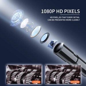 Endoscope Camera with Light, Borescope Camera with 4.3" IPS Screen, 1920P HD with 8 LED Lights, 16.4FT Semi-Rigid Cord, IP67 Waterproof Endoscope for Sewer, Cool Gadgets&Tools for Men - Image 4