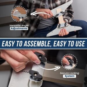 Staircision Stair Tread Template Tool - Stair Gauge Set with Carpenter Pencil and Level for Extra Precision - Solid Metal Stairs Jig for Accurately Measuring Angle and Length - Image 7