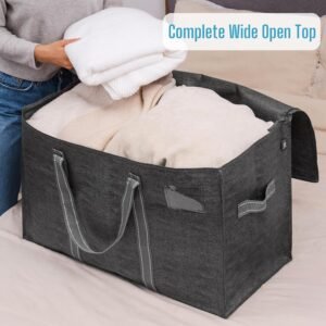 VENO 8 Pack Moving Bags, Heavy Duty, Moving Boxes Alternative, Packing Storage Supplies for Dorm Room Essentials with Zipper for Clothes, Extra Large Totes for Packaging (Dark Gray, 8 Pack) - Image 3