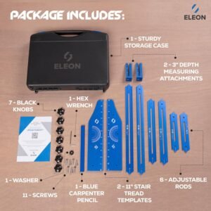 Eleon Stair Tread Template Tool - Aluminum Alloy Stair Tread Jig for Accurately Measuring Angle, Length, & Depth, Stair Gauge Measuring Tool, Compatible with Many Types of Layout Projects - Image 4