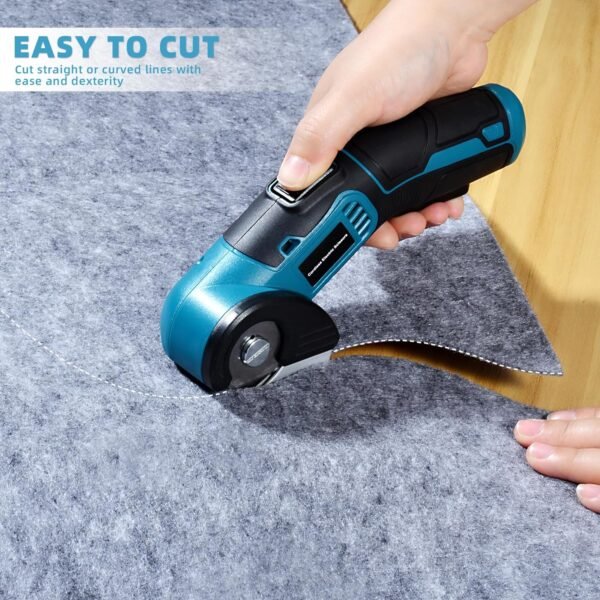 4V Cordless Electric Scissors Heavy Duty Cardboard, Fabric, Leather & Carpet Cutter with Brushless Motor & USB-C Charging, Includes 2 Tungsten Blades Tool Kit for DIY, Crafting, Industrial Use 4 91IkRL29ucL. AC SL1500