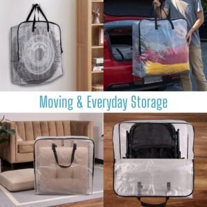 VENO 4 Pack Wreath Storage Bag, Summer, Christmas Decoration Garland Container, 30 Inch Clear Door Wreath Organizers, Moving Boxes, Packing Supplies for College (Square - 4 Pack) - Image 6