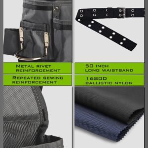 Small Tool Belt Pouches,Tool Belts for men,magnetic tool belt,11-Pockets,Electrician Construction,Carpentry.Heavy Duty nylon belt with metal buckle.1680D Oxford. 12 Small Tool Belt Pouches,Tool Belts for men,magnetic tool belt,11-Pockets,Electrician Construction,Carpentry.Heavy Duty nylon belt with metal buckle.1680D Oxford. - Image 5