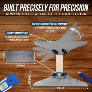Staircision Stair Tread Template Tool - Stair Gauge Set with Carpenter Pencil and Level for Extra Precision - Solid Metal Stairs Jig for Accurately Measuring Angle and Length - Image 4
