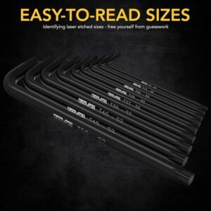 LEXIVON Master Wrench Key Set, 35-Piece Long Arm Ball End Hex Keys | 3-Pack Metric/SAE & Star, Industrial Grade S2 Alloy Steel (LX-131) - Image 6