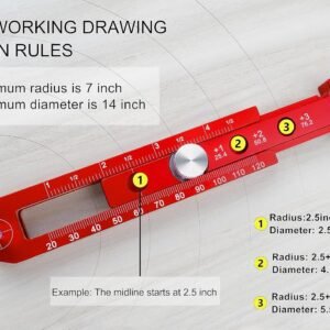 Woodworking Compass Scriber, Portable Aluminum Alloy Woodworking Compass Tool, Adjustable Metric/Inch Arc Drawing Ruler Circle Drawing Ruler Marking Gauge Circle Marking Tool (mini) 13 Woodworking Compass Scriber, Portable Aluminum Alloy Woodworking Compass Tool, Adjustable Metric/Inch Arc Drawing Ruler Circle Drawing Ruler Marking Gauge Circle Marking Tool (mini) - Image 5