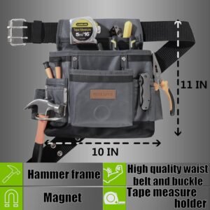 Small Tool Belt Pouches,Tool Belts for men,magnetic tool belt,11-Pockets,Electrician Construction,Carpentry.Heavy Duty nylon belt with metal buckle.1680D Oxford. 11 Small Tool Belt Pouches,Tool Belts for men,magnetic tool belt,11-Pockets,Electrician Construction,Carpentry.Heavy Duty nylon belt with metal buckle.1680D Oxford. - Image 4