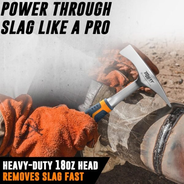 Mutt Tools 14oz Head Weight Welding Chipping Hammer - Professional Slag Hammer for Welders - Forged Steel Impact Tool for Metal Work - Welding Hammer 3 91nzJsldNvL. AC SL1500