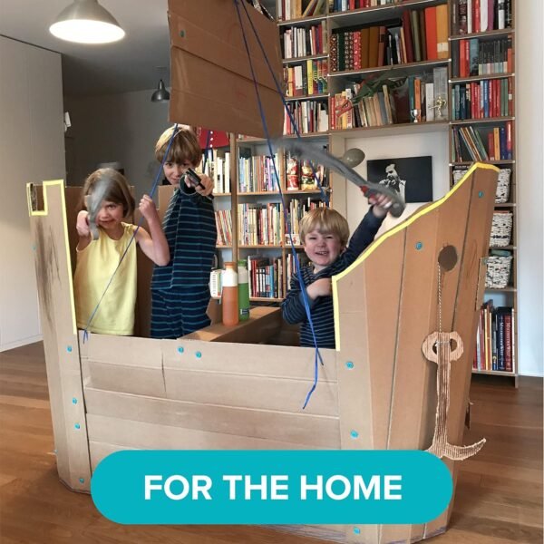 Makedo Explore | Upcycled Cardboard Construction Toolkit in Small Toolbox (50 Pieces) | STEM + STEAM Educational Toys for at Home Play + Classroom Learning | Reusable Tools for Boys and Girls Age 5+ 7 91rD5rYVpmL. AC SL1500