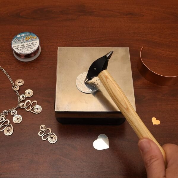 The Beadsmith Micro Embossing Hammer - 9 inches wooden handle, 65mm two-sided steel head with 1.5 & 2.5mm faces - Repousse Tool Used to Add Texture and Dimension to Metalwork 3 91ucEc3V8IS. AC SL1500