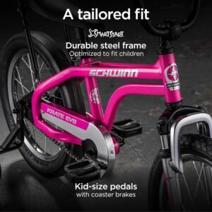 Schwinn Krate EVO Kids Bike for Boys and Girls Ages 3-5 Years, 16-Inch Wheels, Front Suspension, Slik Rear Tire, Rider Height 38 to 48-Inches, Removable Training Wheels, Rear Coaster Brake - Image 5