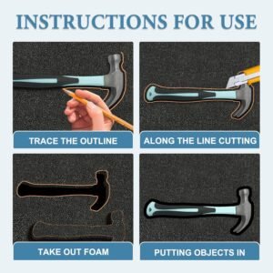 Black Polyurethane Foam Inserts for Cases, 16 x 12 x 4 Inch, Cuttable Packing Padding for Tool Box, Camera, Crafts and Storage 15 Black Polyurethane Foam Inserts for Cases, 16 x 12 x 4 Inch, Cuttable Packing Padding for Tool Box, Camera, Crafts and Storage - Image 7