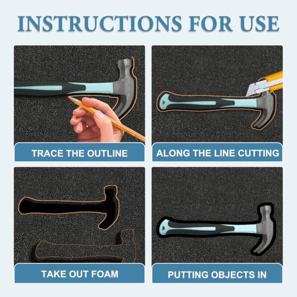 Black Polyurethane Foam Inserts for Cases, 16 x 12 x 4 Inch, Cuttable Packing Padding for Tool Box, Camera, Crafts and Storage 7 1762692975 81H9Rkn7UcL. SL1500