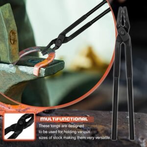 Blacksmith Tongs Wolf Jaw Blacksmithing Tool for Beginner & Professional Blacksmiths Bladesmiths & Craftsmen (15 in) - Image 4