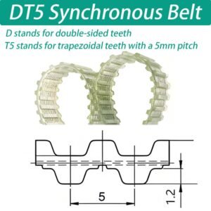 DT5 Polyurethane Timing Belt, 750mm Length 60mm Width, Steel Cord Reinforced for CNC Machinery, Textile Equipment, 3D Printers, Packing Machines - High Power Transmission, Low Stretch, 1-Pcs - Image 5